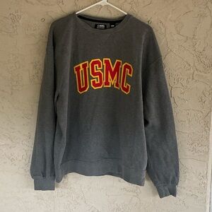 Vintage USMC (United States Marine Corps) Unisex Grey Sweatshirt Size XL